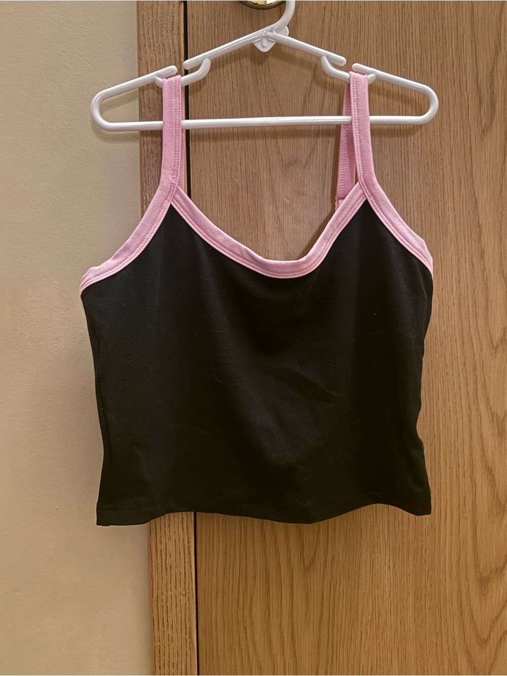 SHEIN Black Cami with Pink Trim